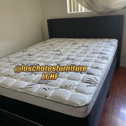 Queen Size Bed Frame With Mattress 