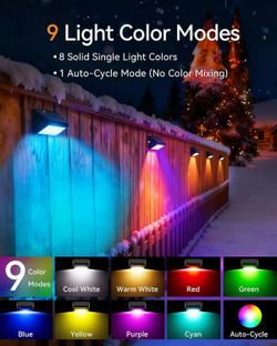 Solar outdoor fence light