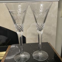 Waterford “Millennium “ Collection Peace Crystal Toasting Flutes (Pair)