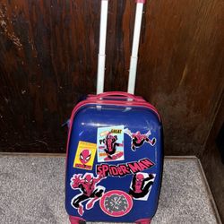 Marvel Spiderman Luggage Travel Hard Suitcase Bag With Handle Wheels Used Pre US