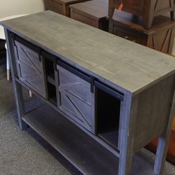 Antique Farmhouse Console Table In Grey