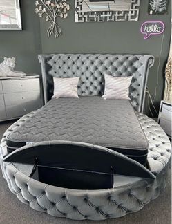 NEW QUEEN SIZE LUXURY STORAGE BED WITHOUT MATTRESS AND FREE DELIVERY PAY ON ARRIVAL
