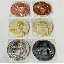 2005 California Lottery Promotion Star Wars 2” Scratcher Coins Complete Set of 6