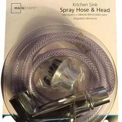 Mainstays Kitchen Sink Spray 48 inch Hose and Head in Chrome 