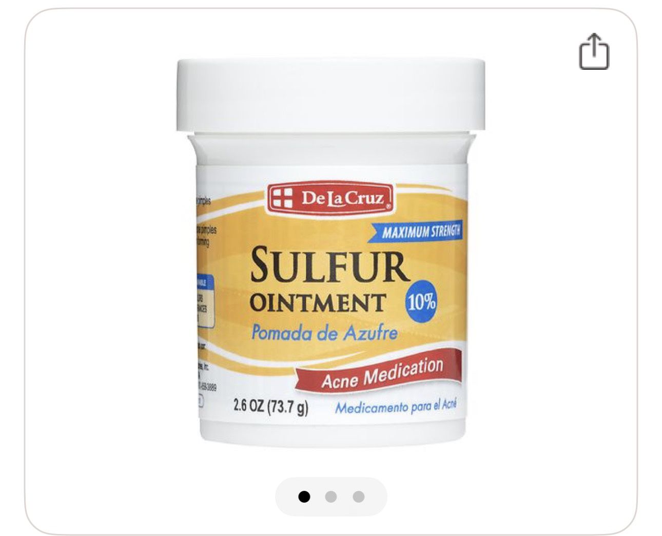 New De La Cruz Acne Medication With Sulfur