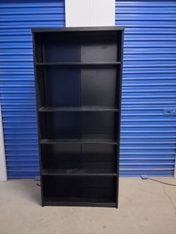 Tall Black 5-Shelf Bookcase