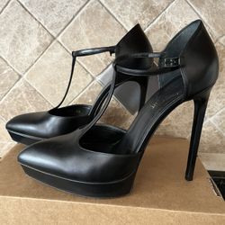 YSL Black T-Strap Pumps - Size 9.5