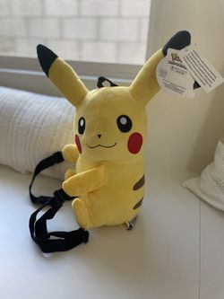 Pokemon Pikachu Piggy Backpack Plush New