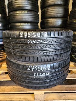 275 50R 22 PIRELLI SCORPION TIRES 2755022 USED TIRES (PAIR) MOUNT BALANCE INCLUDED
