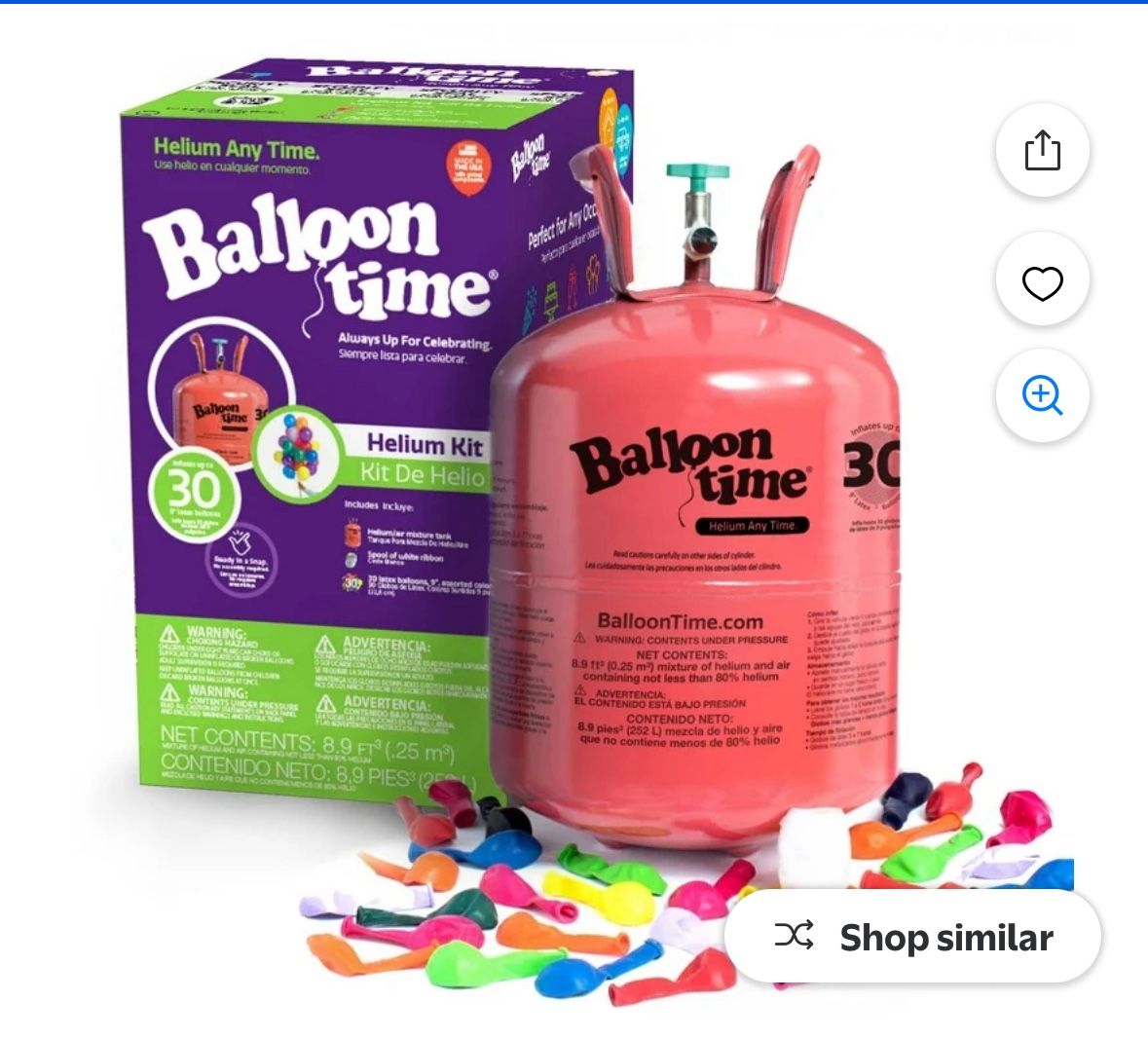 Balloon Time Helium Tank For Balloons & Party
