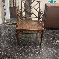 HEKMAN Coastal Regency Faux Bamboo Chippendale Cane Chair