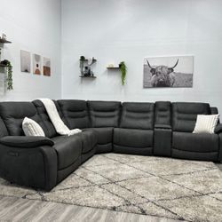 Gray Sectional Recliner Couch - Free Delivery