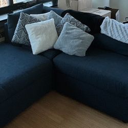 Used Beckham Couch -  Navy blue Performance Material ( 3 Pieces)