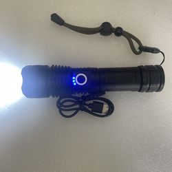 LED Torch Flashlight with Zoom. 3000 Lumens 