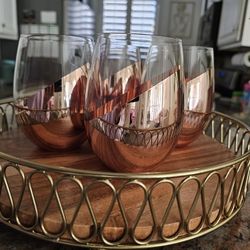 Stemless Rose Gold Wine Glasses