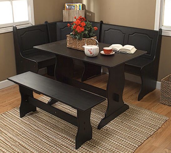 Breakfast nook dining dining table set storage bench
