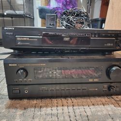 Denon Stereo Receiver With Sony 5 Disc Dvd/Cd Player