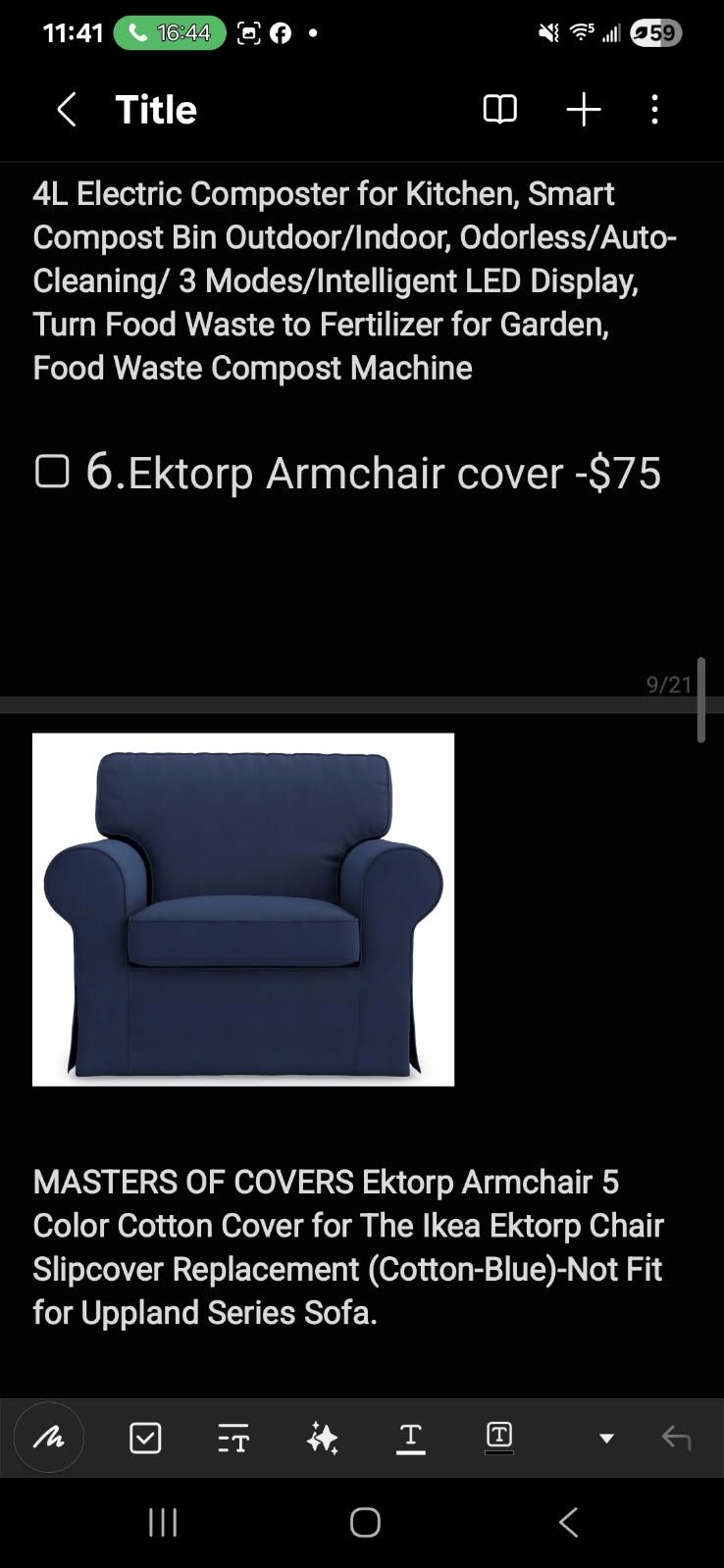 Blue Arm Chair Cover