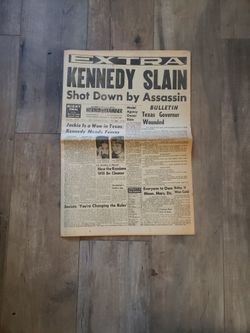 1963 Orginal Herald Examiner News Paper Kennedy Slain