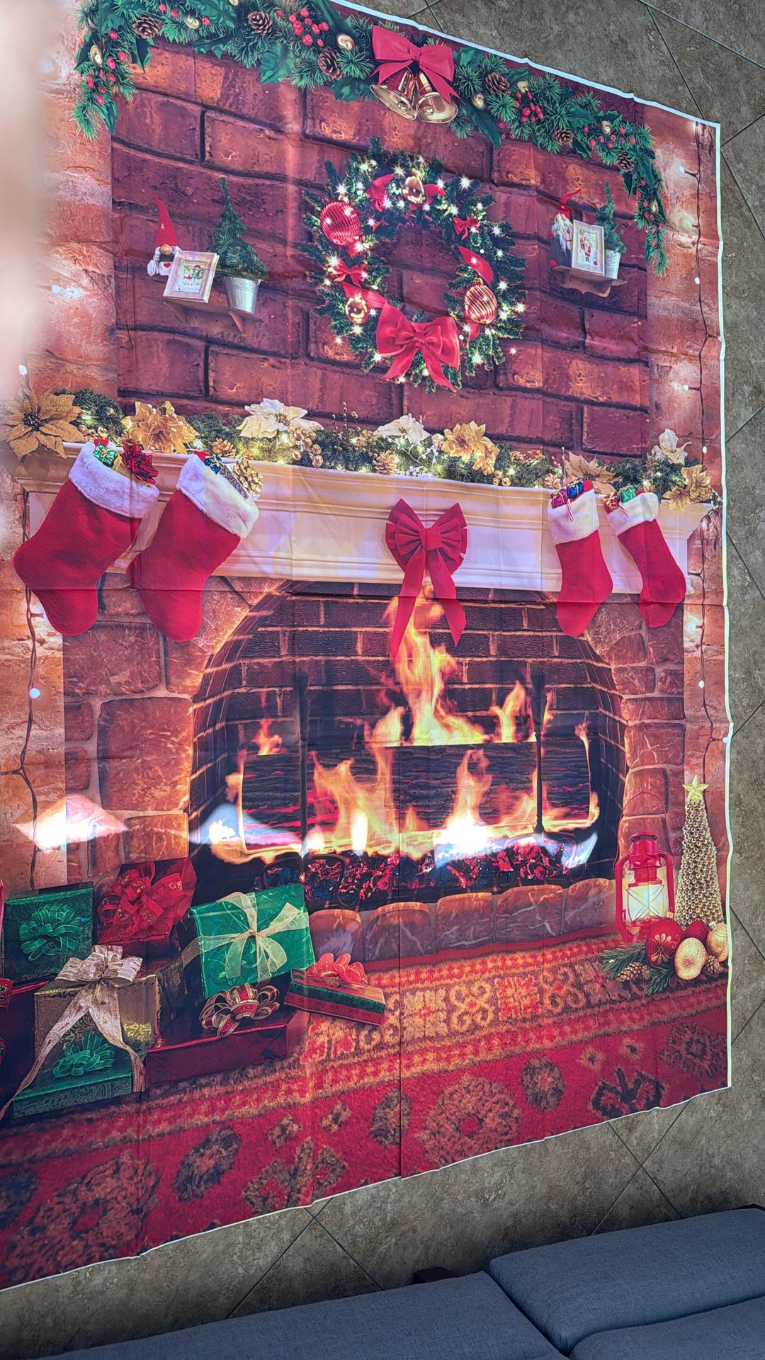 Christmas Fireplace, Banner