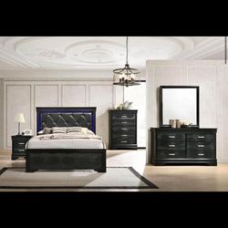 Brand New Complete Bedroom Set With LED Lights For $999