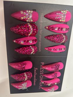 Press On Nails. Charms Are Real Crystal. Read Description