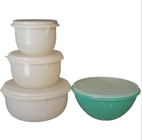 Vintage Tupperware Mixing Storage Bowls 3pc Set & 1 Wonderlier Bowl