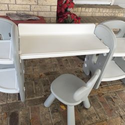 Toddler Adjustable Table With Shelves And Chair For 1 