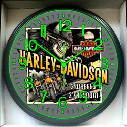 Wall Clock Harley-Davidson Lowrider Bagger Road King Sportster Garage Shop Glow-in-the-dark Wall Clock New In Box