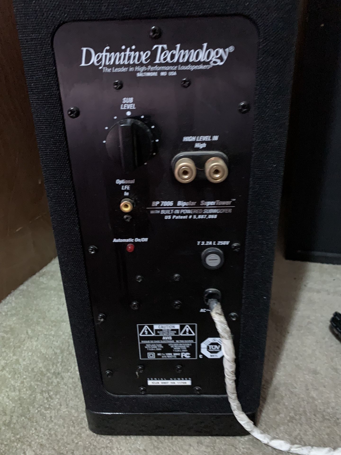 3 Pieces Definitive Technology Bipolar BP7006 & CLR2002 Speakers