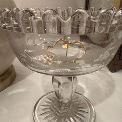 vintage jewelry holder with gold trim