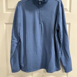 Weatherproof Vintage Men’s Blue Quarter Zip Pullover - Size Large - GUC
