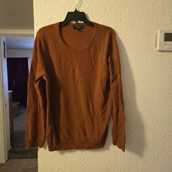 Tan/Orange cashmere charter club luxury sweater Size XL