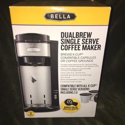 Bella coffee machine for grounds or k-cups