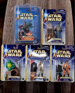  5 HASBRO STAR WARS ACTION FIGURES NEW ON CARD: CHEWBACCA, DUTCH, CAPTAIN ANTILLES, PLEASE SEE DESCRIPTIONS 