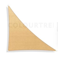 22.5 ft. 16 ft. x 16 ft. Sand Triangle Sun Shade Sail Screen Canopy, Outdoor Patio and Pergola Cover