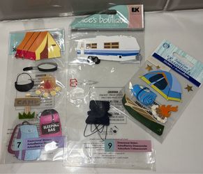 3 pack camping camper tent camp fire canoe scrapbooking
