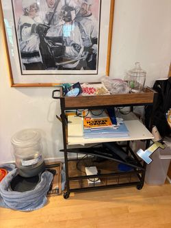 Brown bar cart