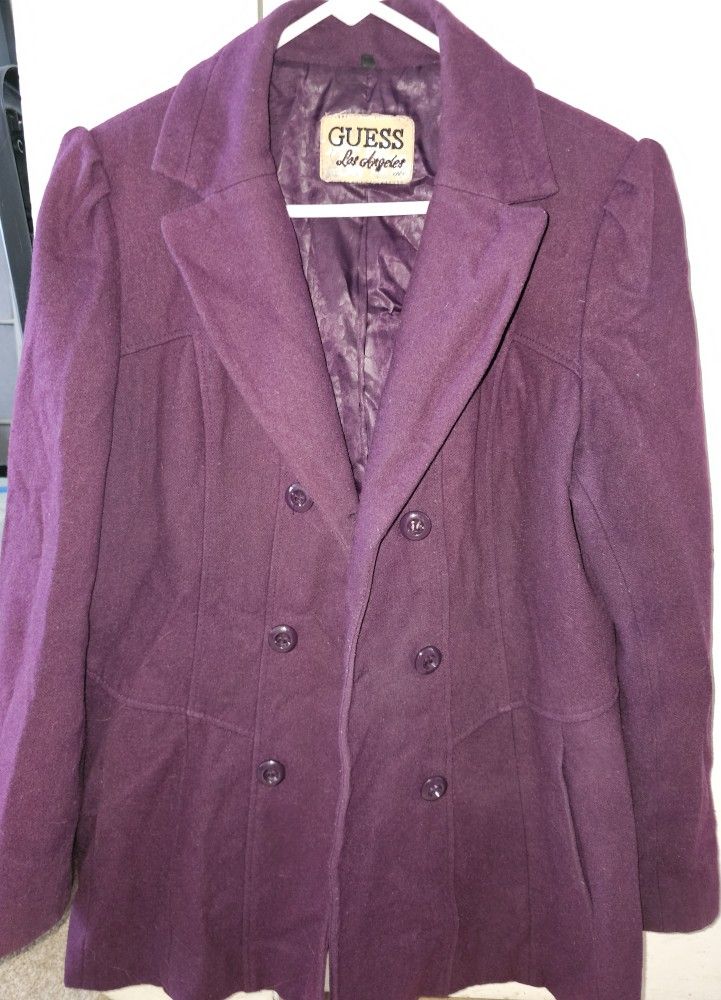 Women's Guess Burgundy Peacoat size XL