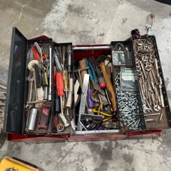 Red toolbox 🧰  with tools wrenches 🔧 sockets lot hand tools