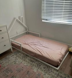 Twin Floor Bed and Bed Frame