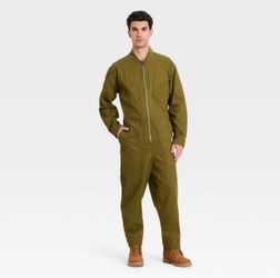 Houston White- Men’s long sleeve jumpsuit- Olive Green