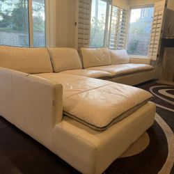 L Shape Leather Sectional Couch - Clean, Light Weight & Contemporary