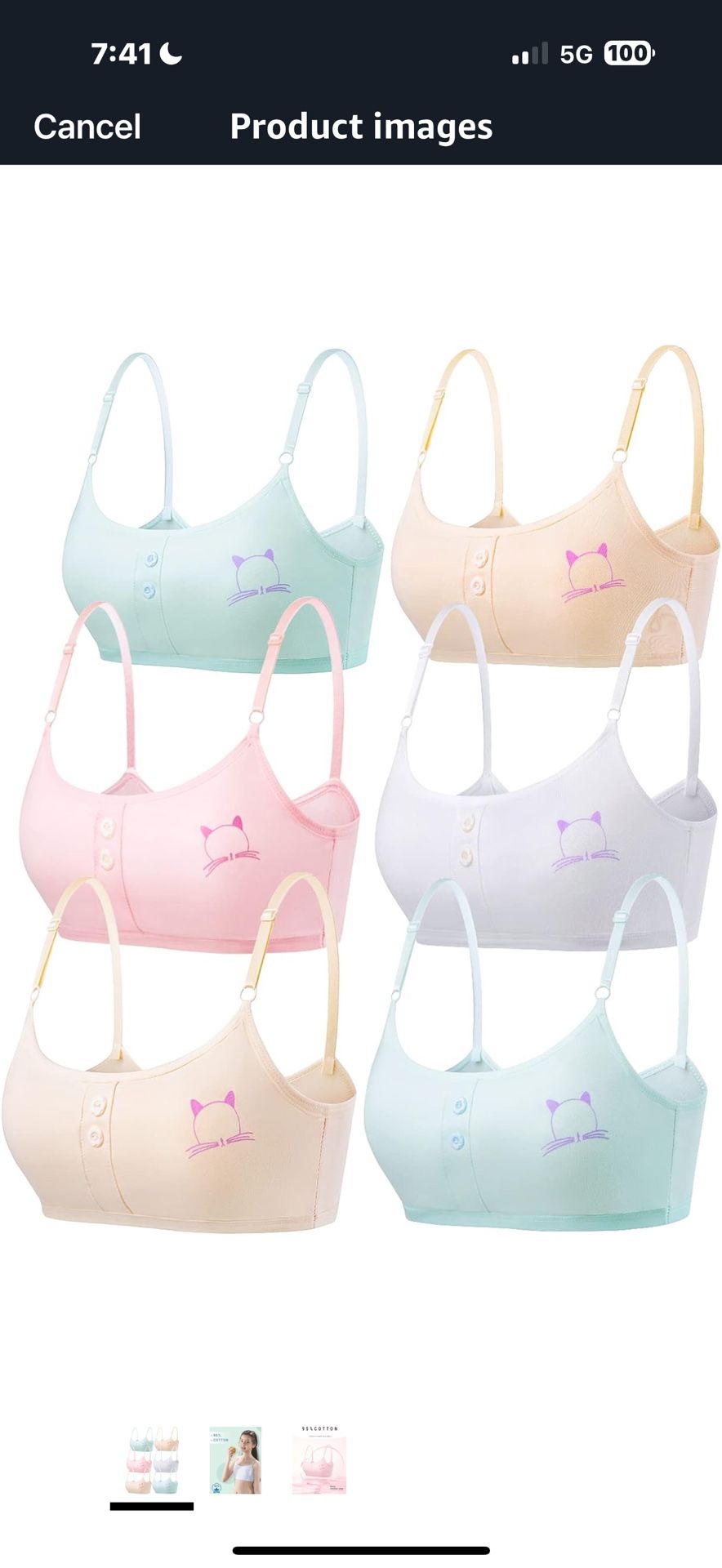 4pack 95%-Cotton Training Bras for gilrs,Girls Sport Bras,Little girs Bras,8-10,10-12,14-16,Years,Padded