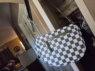 Green checkered purse