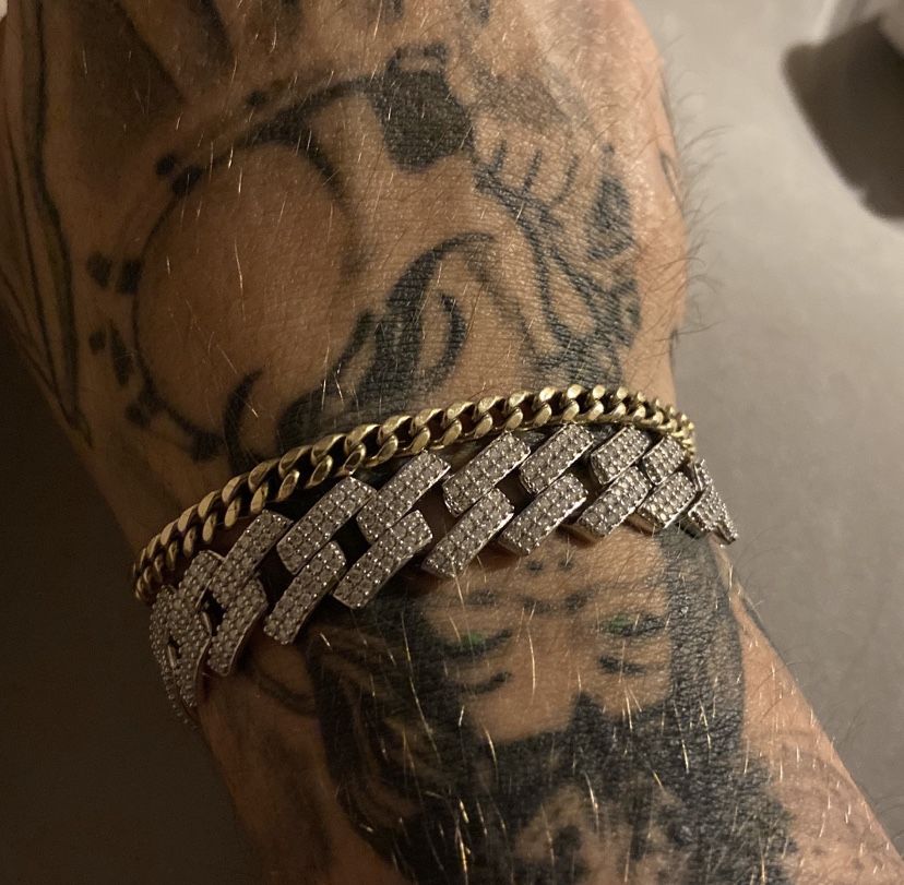 Gold Silver Diamond Cubans