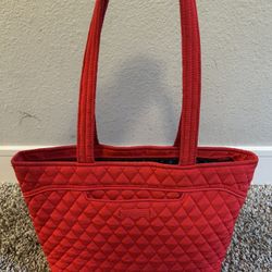 Red Vera Bradley Travel Quilted Tote Bag 