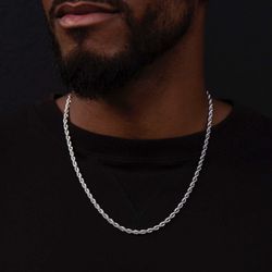 The GLD Shop - 20” Rope Chain in 14k White Gold (4mm)