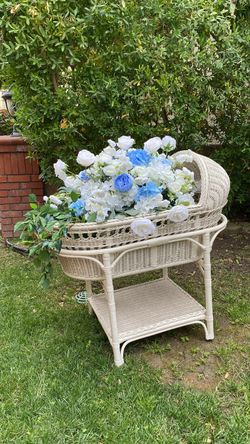 Vintage cradle with floral