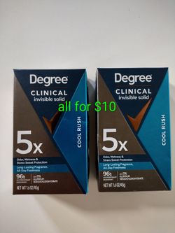 Degree Clinical Strength Antiperspirant Deodorant 96-Hour Sweat and Odor Protection Cool Rush Invisible Solid 5x Types of Sweat, 1.6 oz